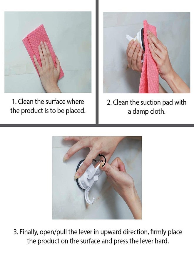 Vacc Fast ABS Vacuum Based Suction Multi Purpose Wall Hook for Hanging, Adjustable Hooks for Hanging Clothes, Keys Organiser, Towel Hanger Big Size, Pack of 1 (White -1) - Image 4